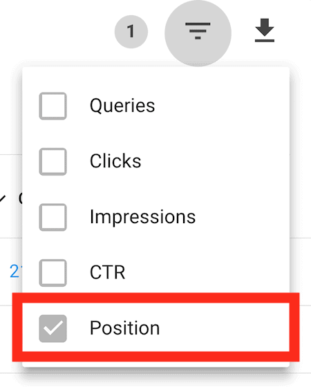 Position filter Position filter