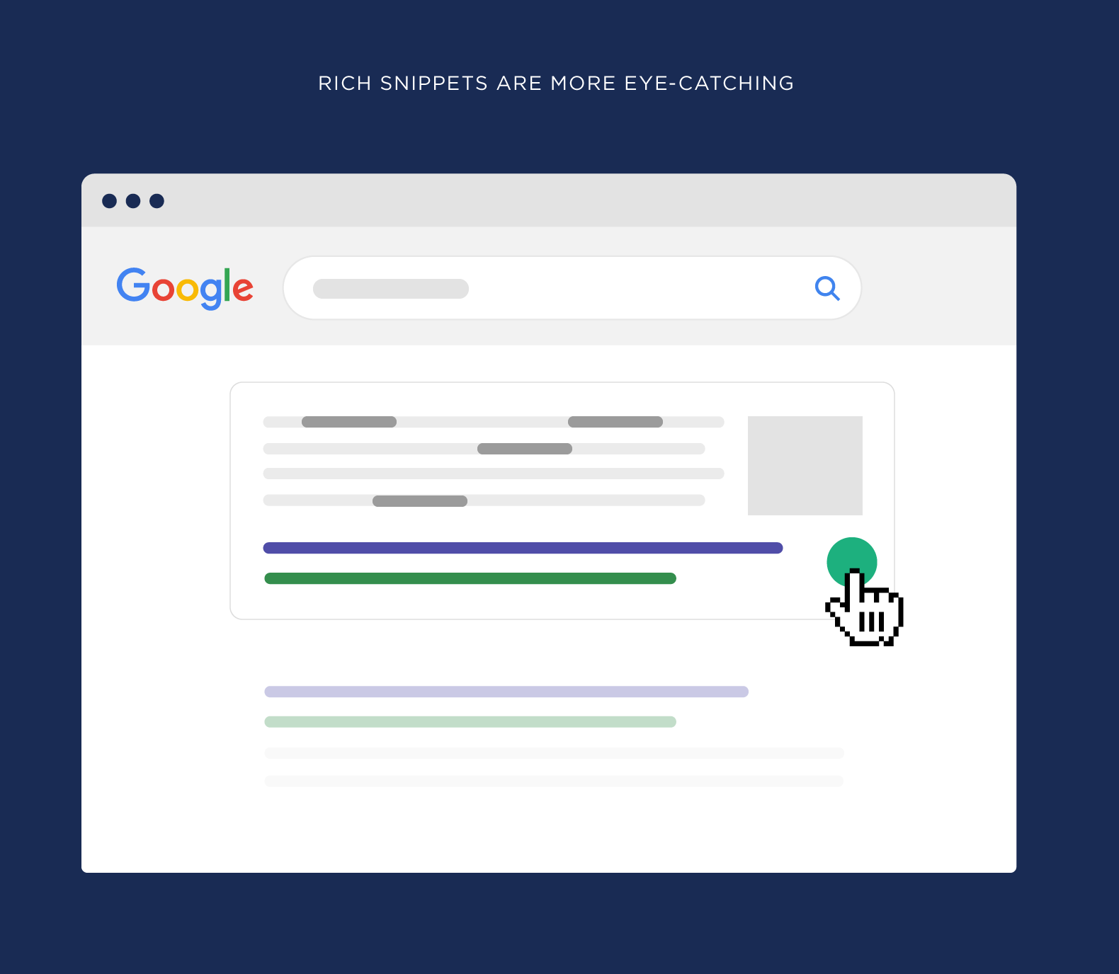 Rich Snippets are more eye catching Rich Snippets are more eye catching
