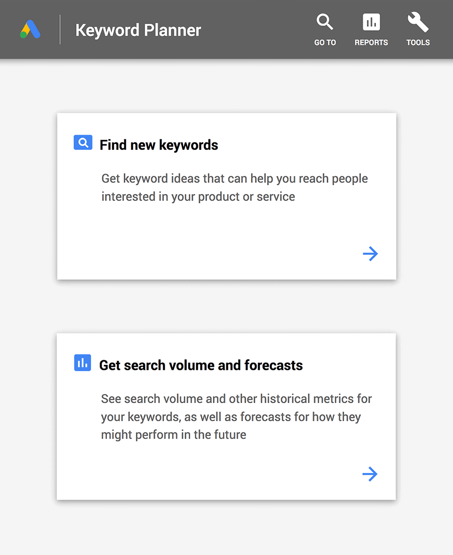 Google Keyword Planner Google Keyword Planner