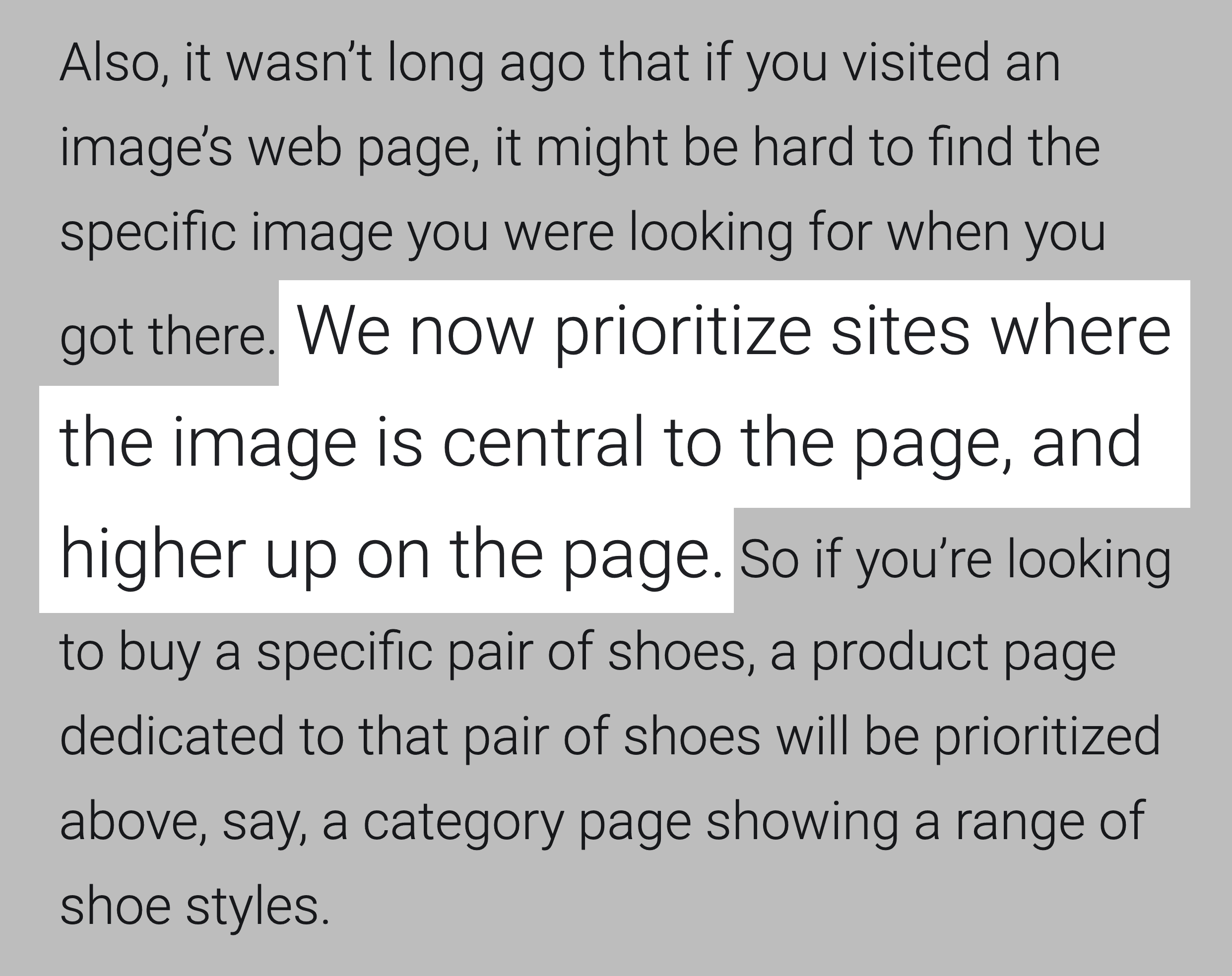 Google Algorithm Prioritizes Images High On Page Google Algorithm Prioritizes Images High On Page