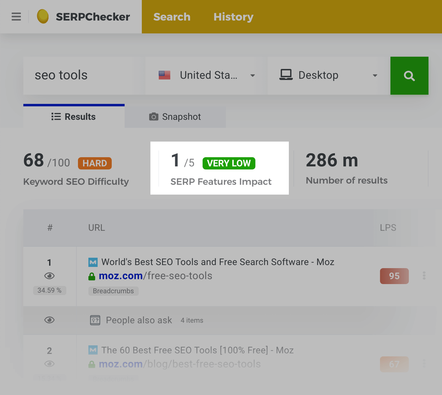SERP Checker – Features Impact SERP Checker – Features Impact