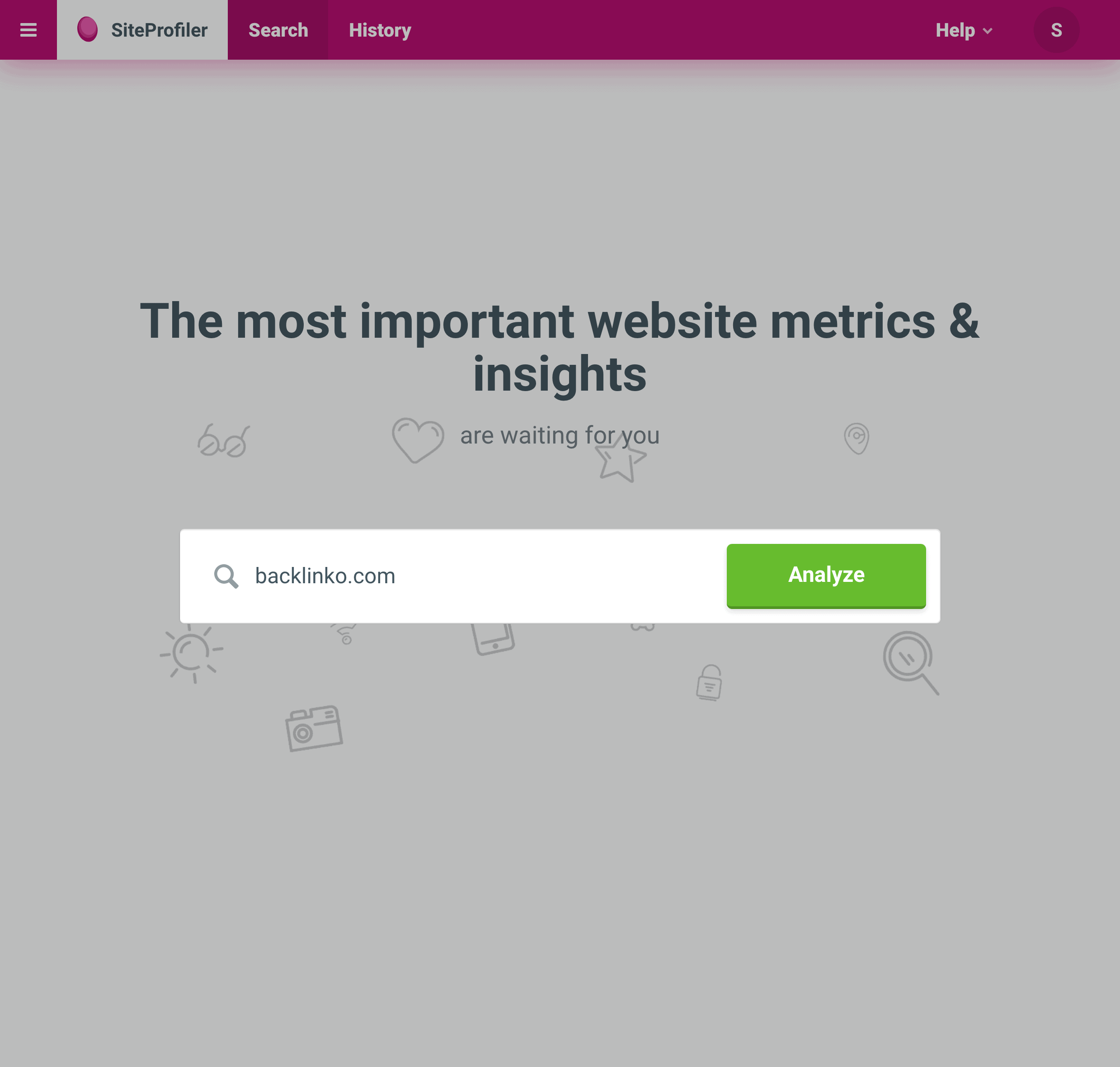 Siteprofiler – Enter Domain Siteprofiler – Enter Domain