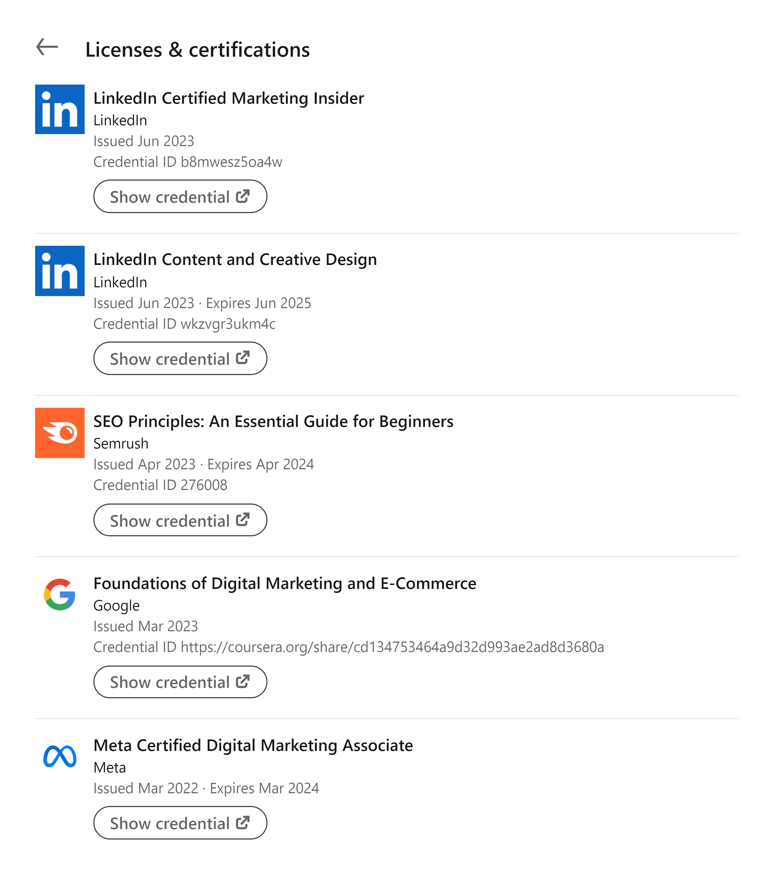 Licenses & certifications on LinkedIn Licenses & certifications on LinkedIn
