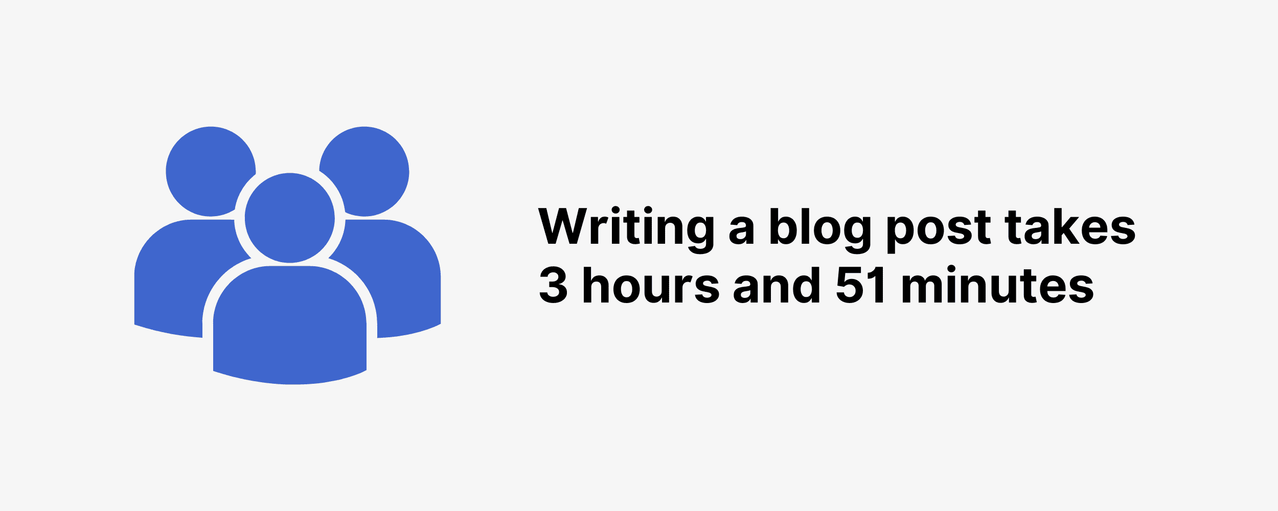 Writing a blog post takes 3 hours and 51 minutes Writing a blog post takes 3 hours and 51 minutes
