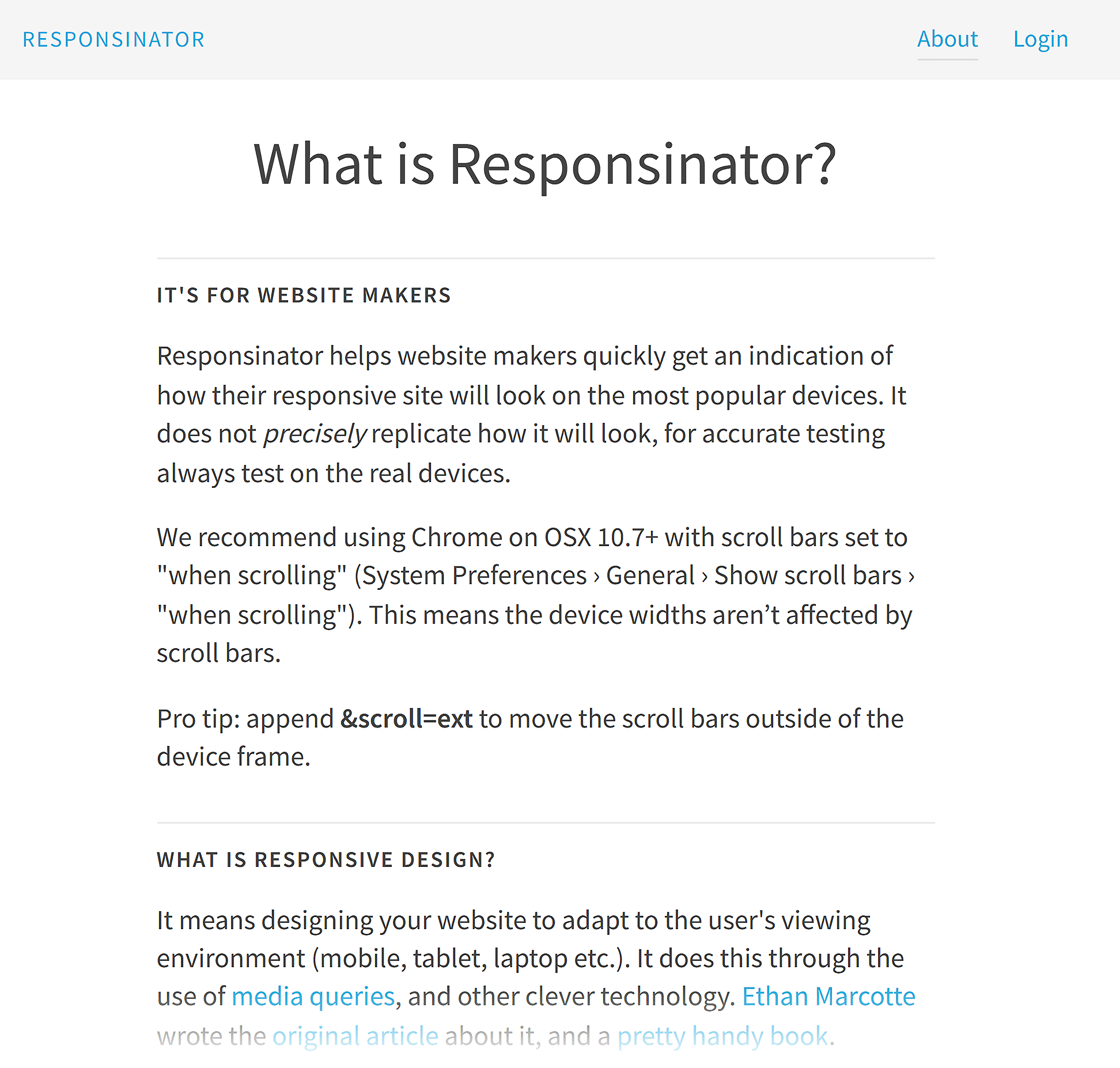 Responsinator – About Responsinator – About