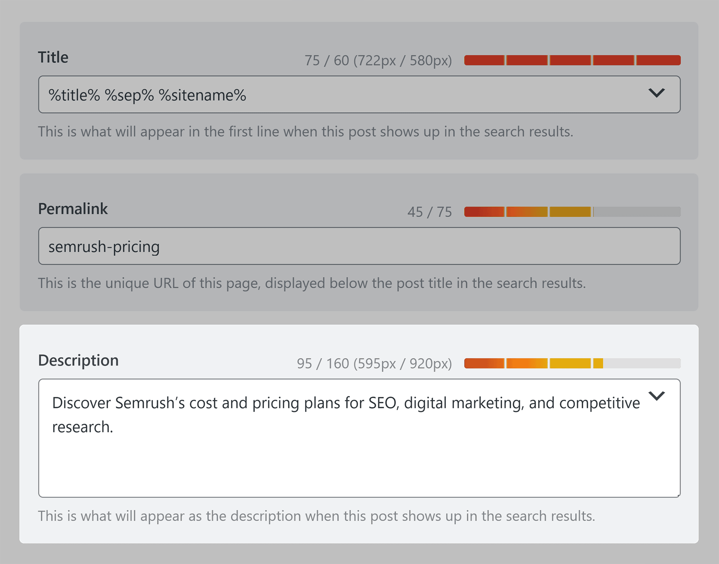 RankMath – Meta description length RankMath – Meta description length