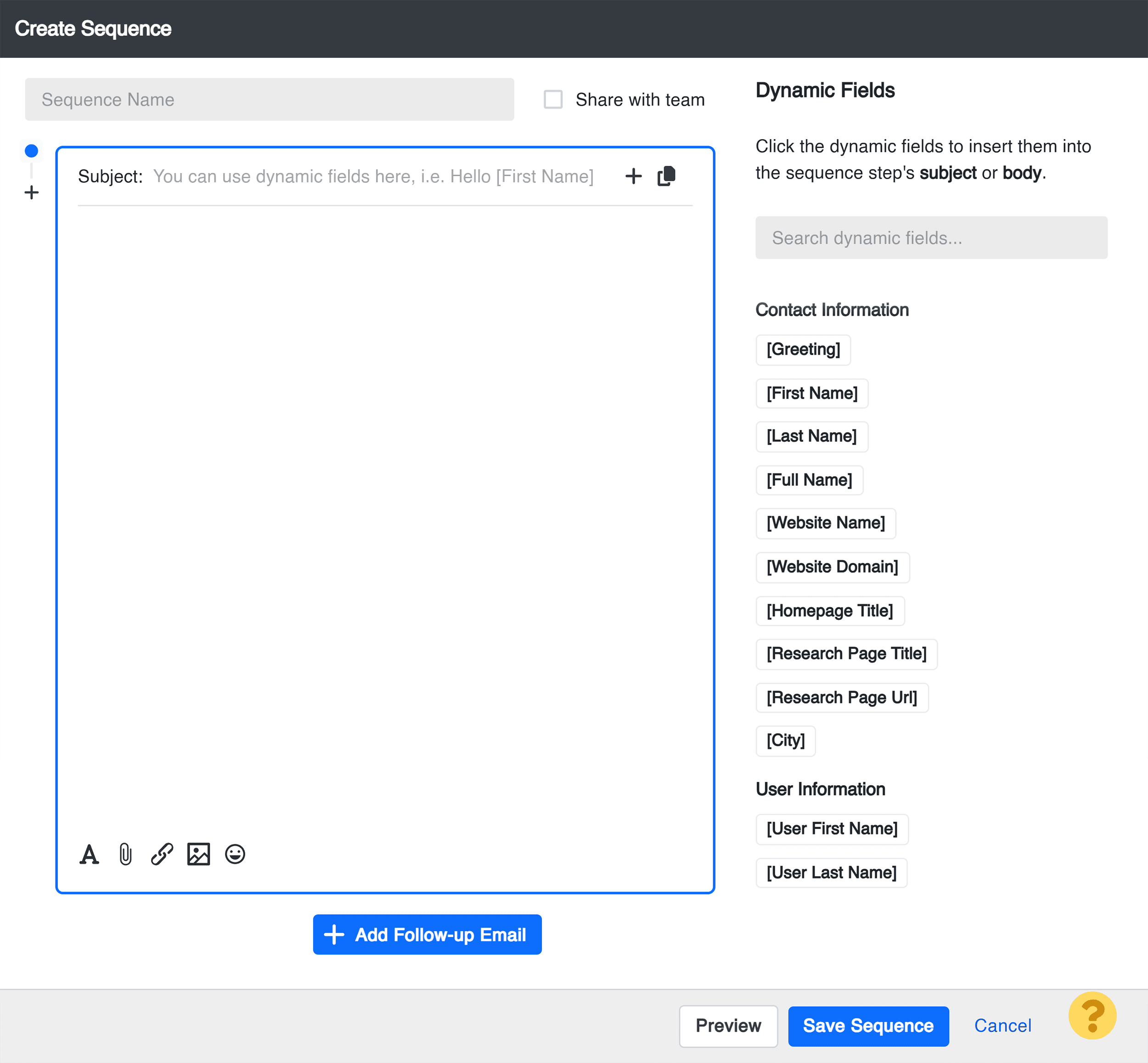 BuzzStream –Outreach – Individually – Create Sequence