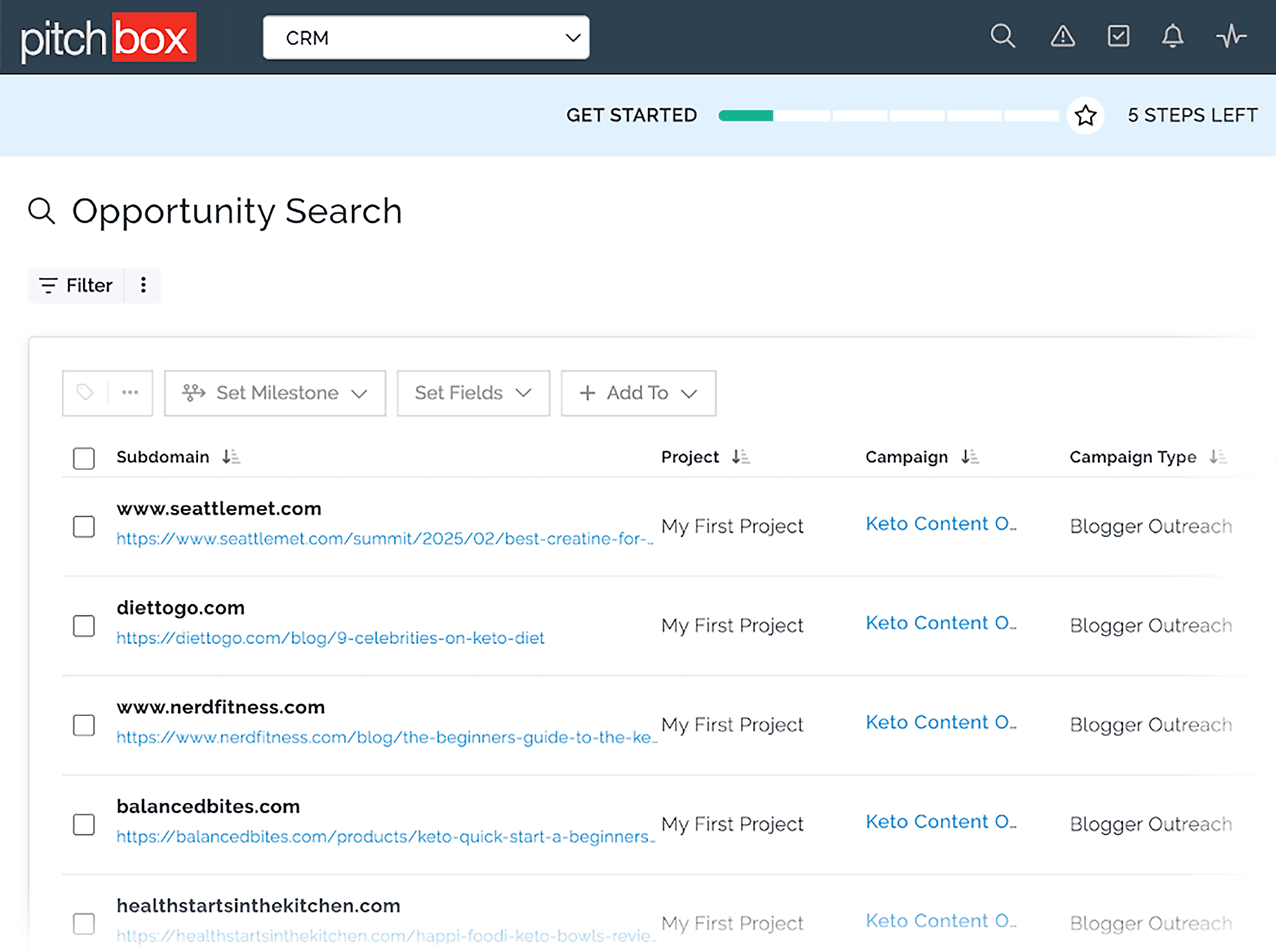 Pichbox – Opportunity Search