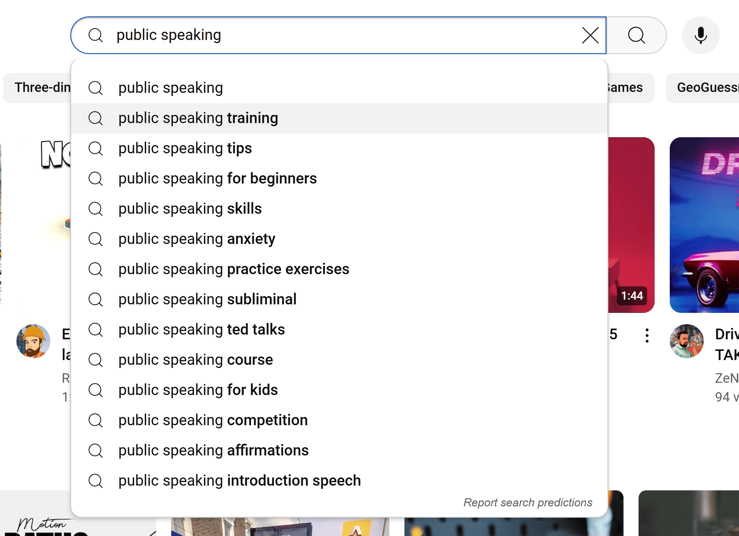 Youtube Suggest – Public Speaking